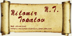 Milomir Topalov vizit kartica